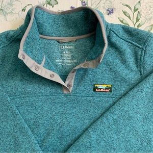 LL Bean Womens Airlight Knit Snap Fleece Pullover Sweater Jacket size 2X